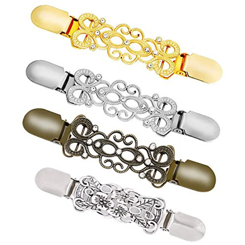 

4 шт. винтажный свитер клипса для кардина гагана воротник платье зажим для шали для женщин Соединительная пряжка