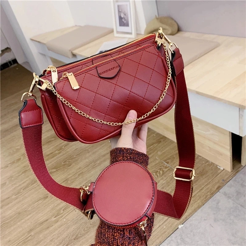 

Black Women's Bag Pu Leather Crossbody Shoulder Bags Women Branded Chain Designer Female Handbags Tote Women's Trend Hand Bag