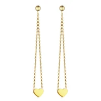 korean womens long earring gold color stainless steel star moon heart charm pendent chain tassel earrings for women jewelry