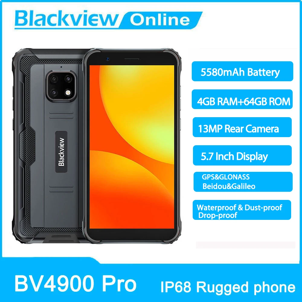 Смартфон Blackview BV4900 Pro защищенный IP68 4 Гб + 64 ГБ 5580 мА ч камера 13 МП экран 5 7 дюйма