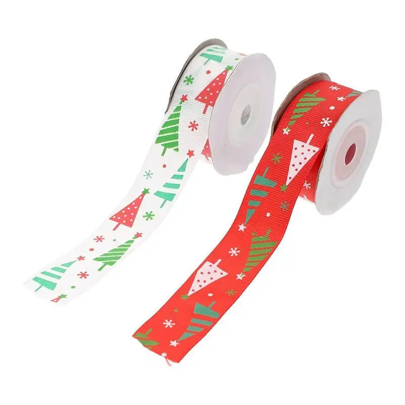 

2 Rolls Christmas Packaging Ribbon Xmas DIY Bowknot Ribbon Gift Wrapping Ribbon