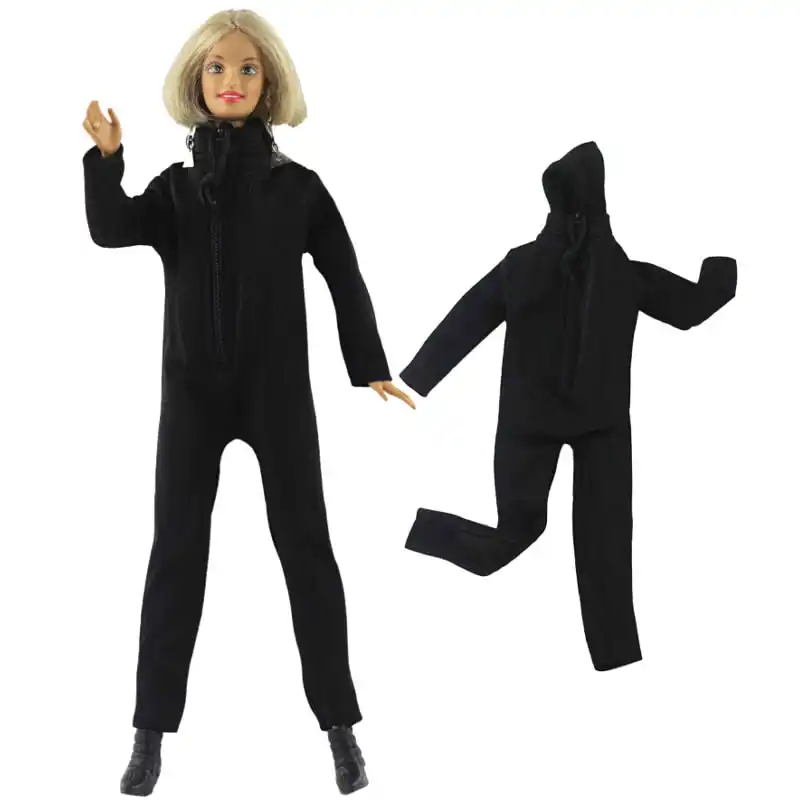 

Black Hoodie Sports Outfit Set for Barbie 11 Inches BJD FR SD Doll Clothes Dollhouse Roll Play Accessories
