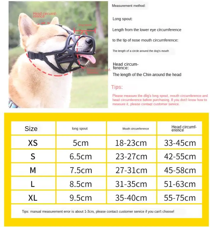 

Pet Dog Adjustable Mask Bark Bite Mesh Mouth Muzzle Grooming Anti Stop Chewing Hound Training Tool Anti-bite Feel free to eat