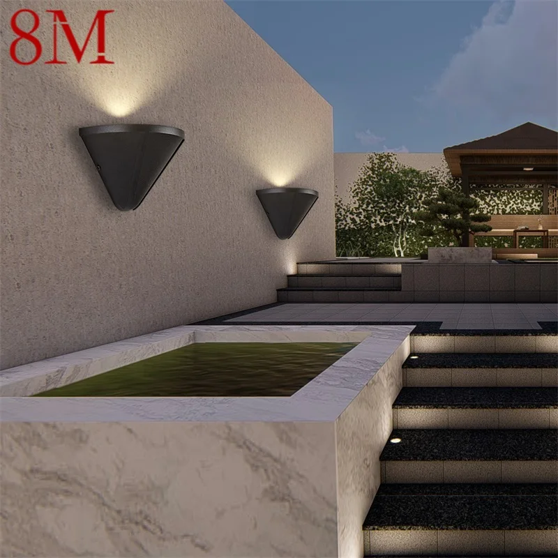 

Настенное бра для внутреннего дворика, черное уличное водонепроницаемое современное домашнее декоративное бра для крыльца, балкона, двора,...