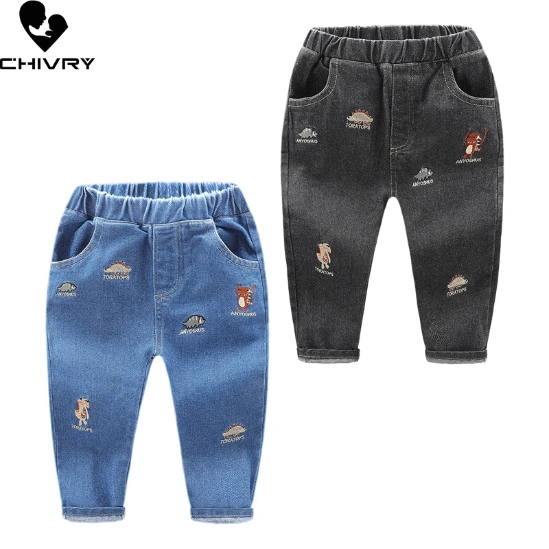 

New 2020 Kids Fashion Jeans Trousers Pants Boys Cartoon Dinosaur Denim Pants Baby Boys Jeans Autumn Jeans Long Pants Clothing