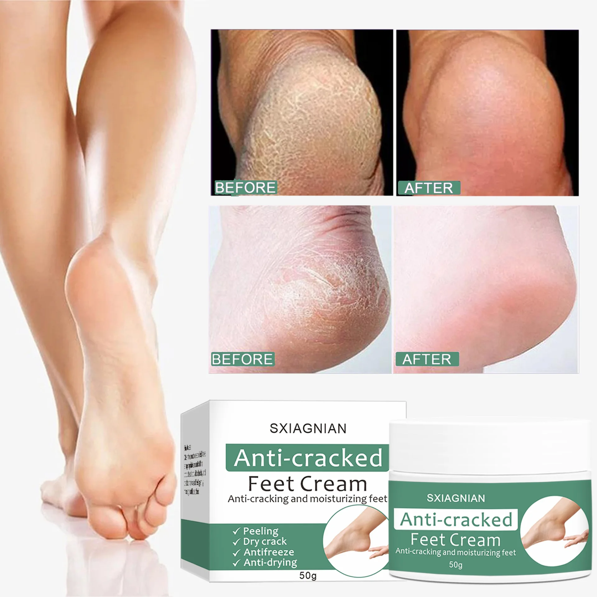 

Anti-Cracked Foot Cream Improves Dry, Peeling Feet, Exfoliates Dead Skin And Leaves Feet Smooth, Soft And Hydrated Skin Care