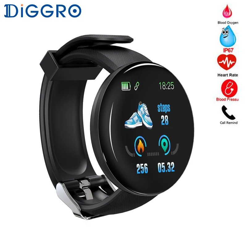 2019 Смарт часы для женщин и мужчин D18 монитор сердечного ритма кровяное давление