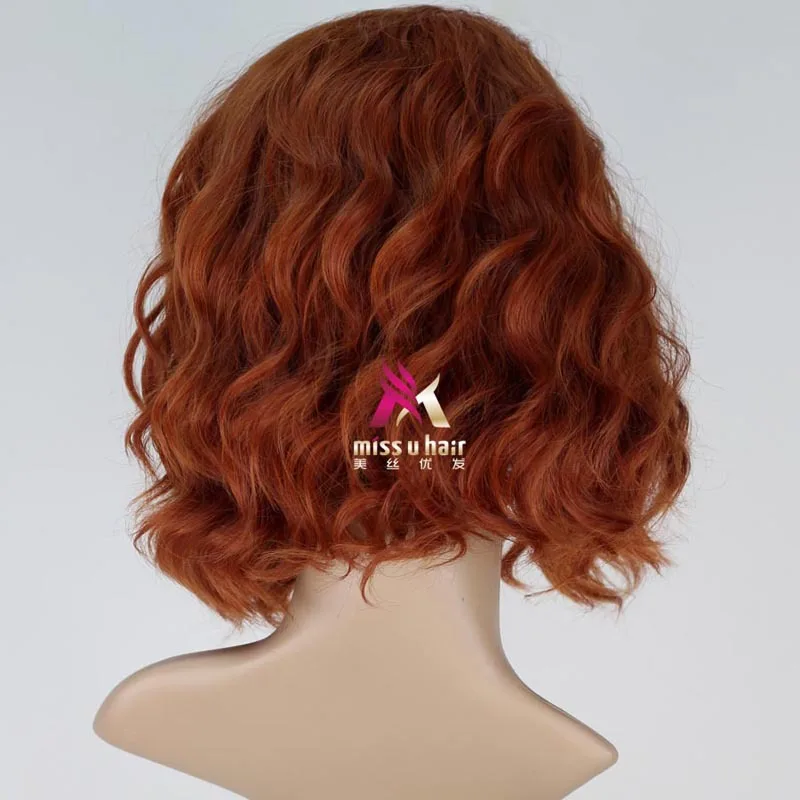 Halloween women Captain America Black Widow orange wig Scarlett Johansson wavy styled hair | Тематическая одежда и