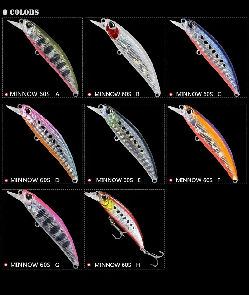 Рыболовная Приманка в виде гольяна 1 шт. 6 5 г 60 мм Джеркбейт воблеры и крутящиеся