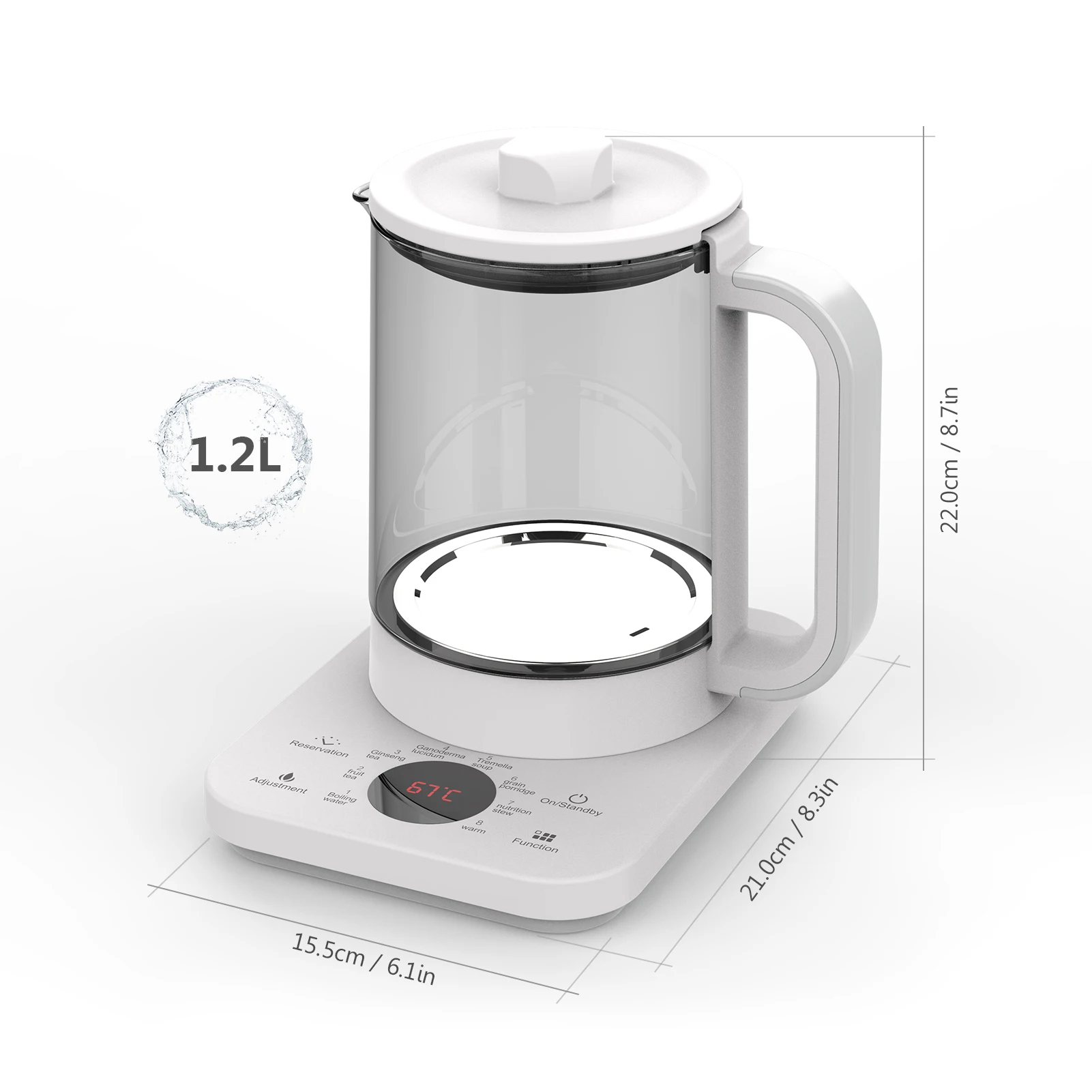 

1.2L Electric Kettle Tea Maker Health Pot 8-in-1 Programmable Brew Cooker Master Warmer Teapot Water Kettle kitchen Appliances