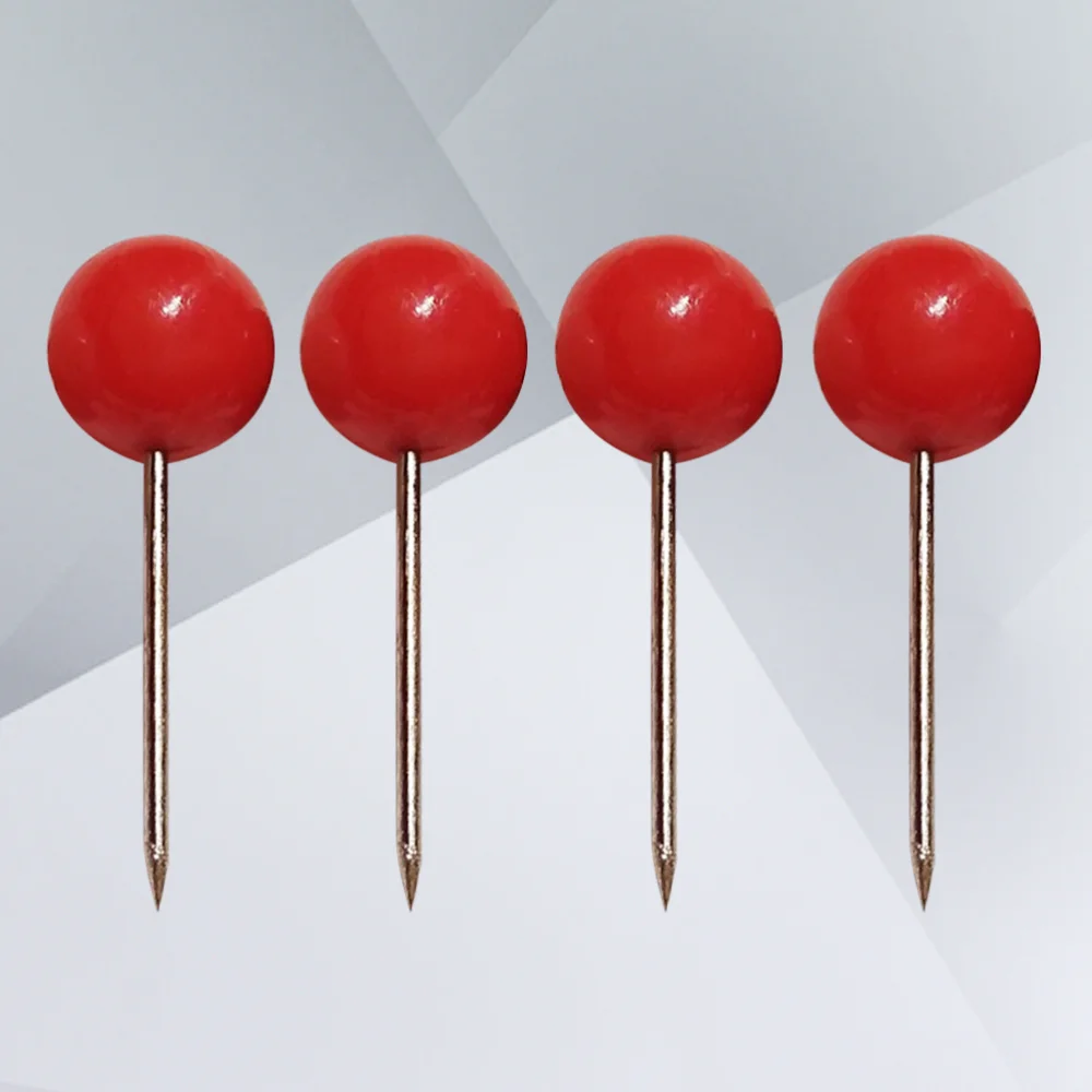 

100Pcs Push Round Head Map Tacks with Stainless Point for Office Home Crafts DIY Marking (Red)