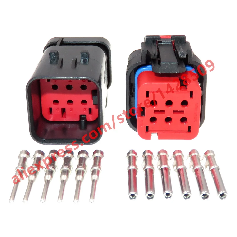 

1 Set 6 Pin 776434-1 776433-1 1.6 Series Red Auto Unsealed Socket Electric Wire Male Female Docking Connector