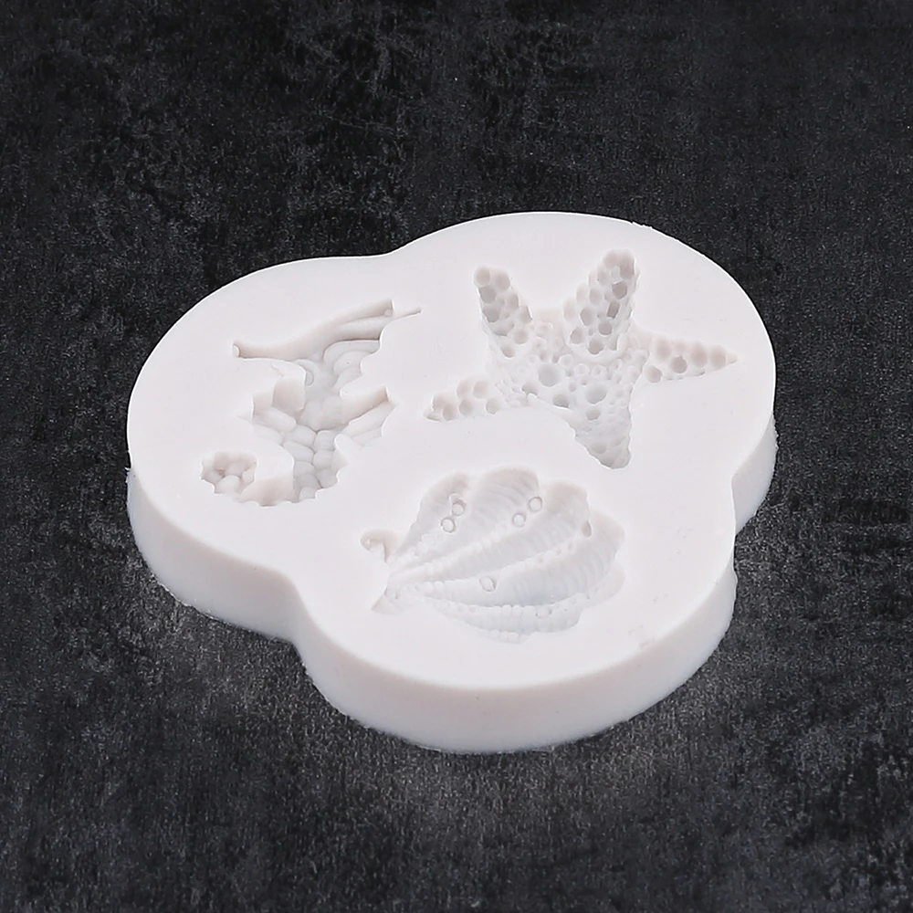 Cake Silicone Mold Sea Shell Starfish Conch Ocean 3D Chocolate Fondant Soap Resin Mould Decorating Tools |