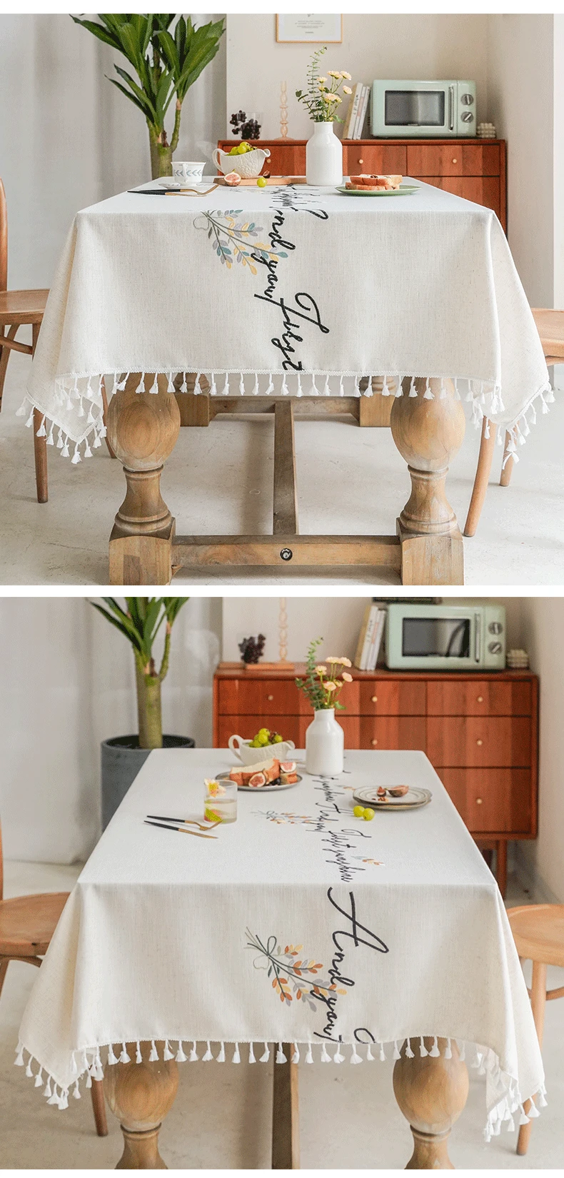 

Lace Tablecloth Rectangular Tablecloths Dining Table mesa nappe Cotton Linen European Style Cover Washable for Tea Table
