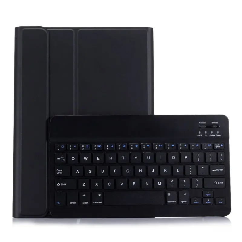 Чехол из тонкой кожи, чехол для Apple, iPad 9,7 A1822 A1893 5-го поколения, беспроводная удаляемая Bluetooth клавиатура - Цвет: Черный