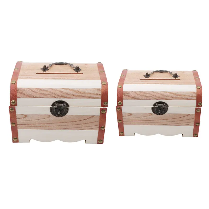 Creative New Design Wooden Piggy Bank Safe Money Box Savings With Lock Wood Carving Handmade Saving Boxes | Дом и сад