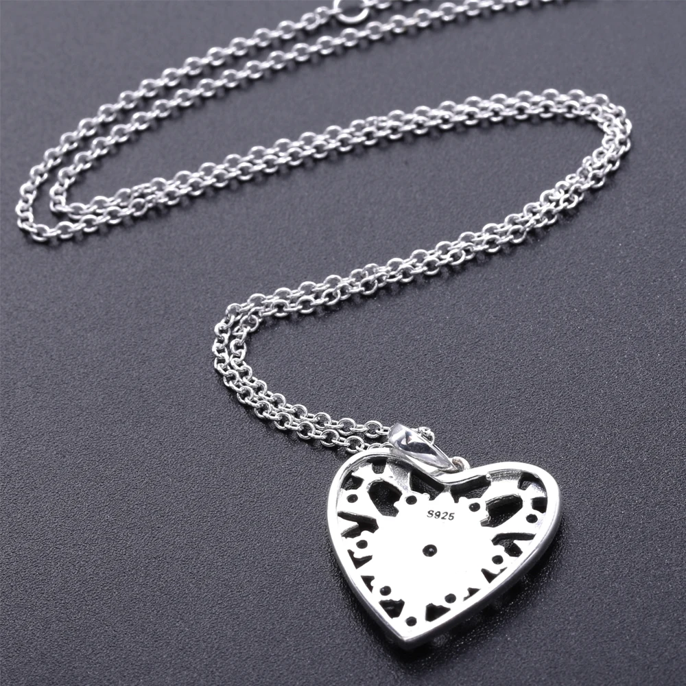 

European Elle Malaysia Heart Of Winter Necklace S925 Sterling Silver Pendant With Clear CZ Necklace For Women Jewelry Accessory