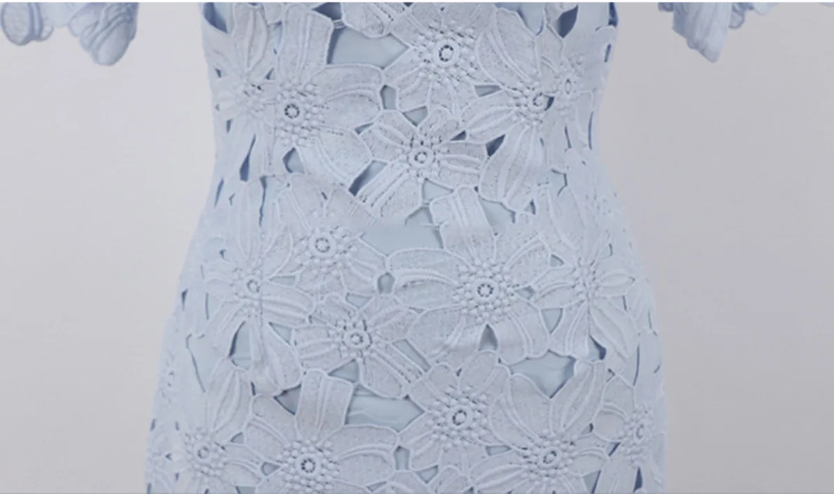 

BacklakeGirls 2020 Blue Embroidery Lace Woman Cocktail Dress Elbise Hollow Out Sexy Back Short Formal Dresses Vestidos De Coctel