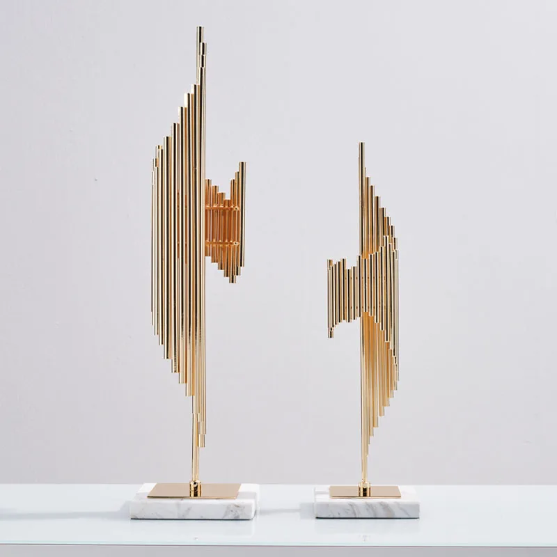 Роскошные ступенчатые Металлические Трубчатые статуи скульптуры абстрактные