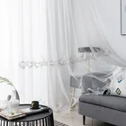 Белая полупрозрачная пряжа для занавесок в современном стиле для гостиной и спальни