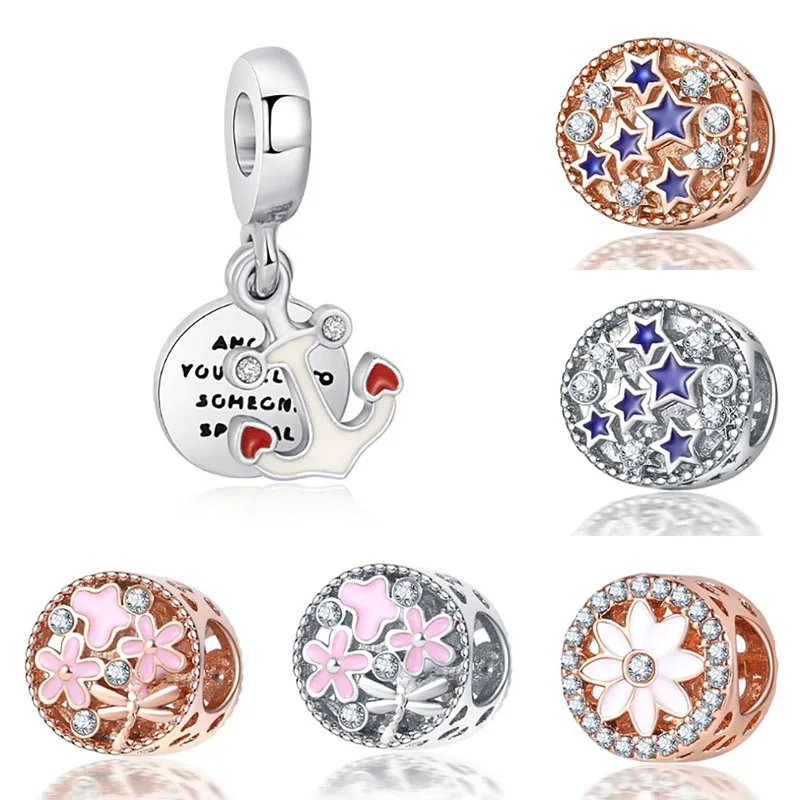 Браслет Подвески Joyas De Plata оригинальная вставка металлические бусины для