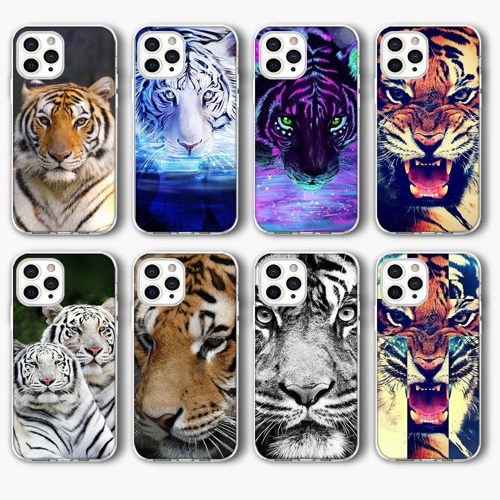 

Animal Tiger Fashion Cartoon Funda Case for IPhone 13 Case for IPhone 13 12 11 Pro XR XS Max Mini 7 X 8 6 6S Plus 5S SE 2020 TPU