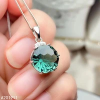kjjeaxcmy boutique jewelry 925 sterling silver inlaid green crystal necklace popular womens pendant popular luxurious