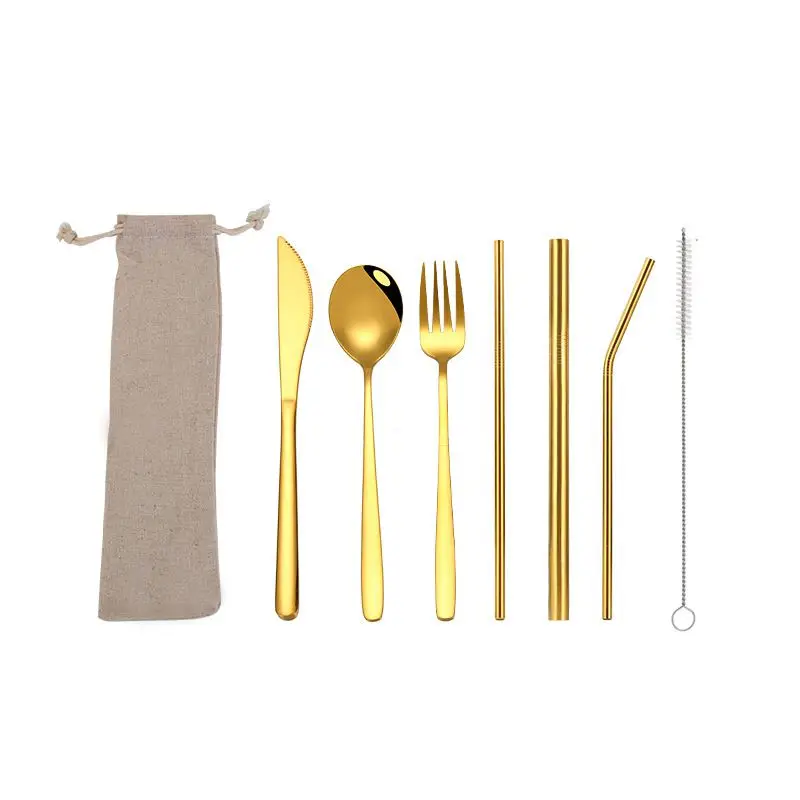 Портативные столовые приборы вилка ложка набор щеточек из нержавеющей стали