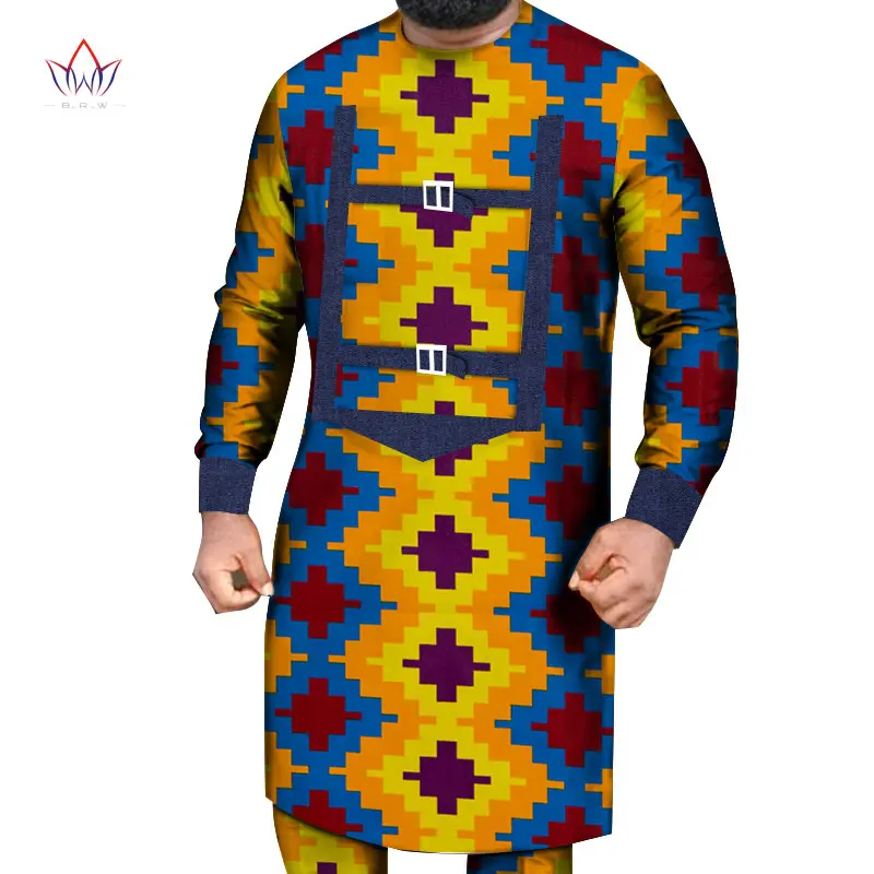 

2020 natural Spring Men African Clothing Plus Size 6XL dashiki men 2 Pieces full sleeve african mens cotton clothing BRW WYN1234