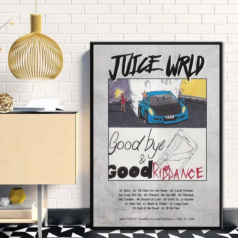 

Альбом для рисования Juice Wrld «до свидания и удача», Обложка, Постер и принты, художественная настенные холсты картины для гостиной, домашний д...