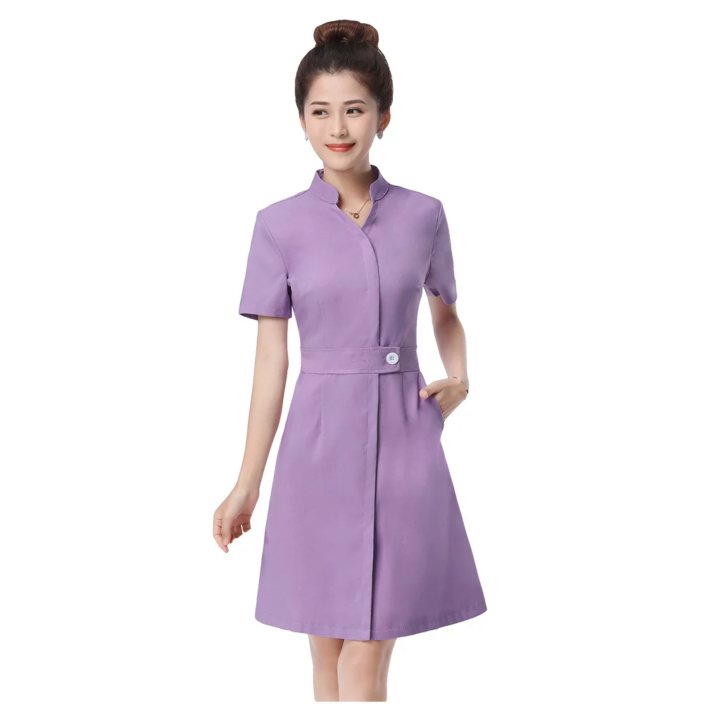 2019 лабораторное платье больница Спецодежда для врача медсестры женщины короткий