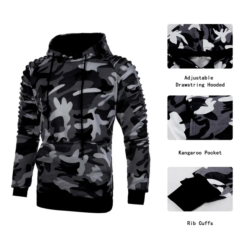 Мужской свитер с капюшоном камуфляжные пуловеры спортивный топ для тренажерного