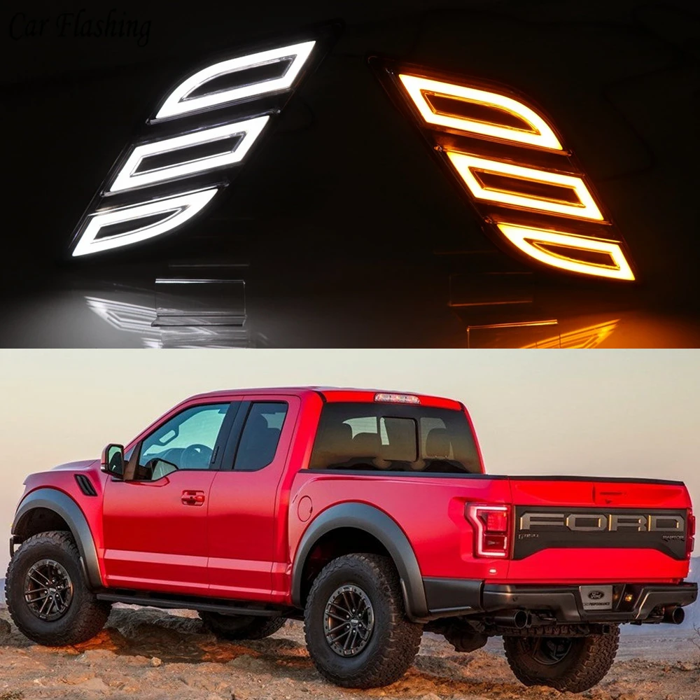1 пара автомобиля Fender светильник для Ford Raptor F150 2016 2017 2018 2019 Светодиодный дневной