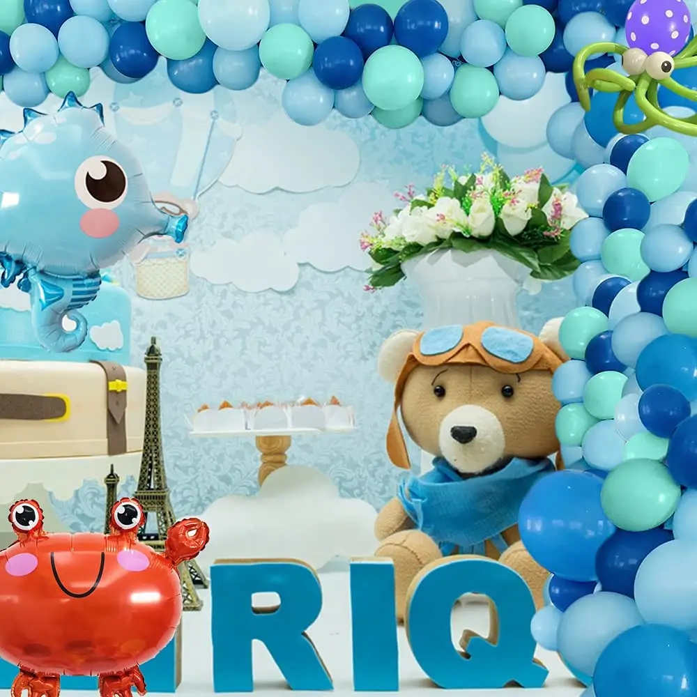 1 комплект синих воздушных шаров в горошек гирлянда с аркой набор для детского