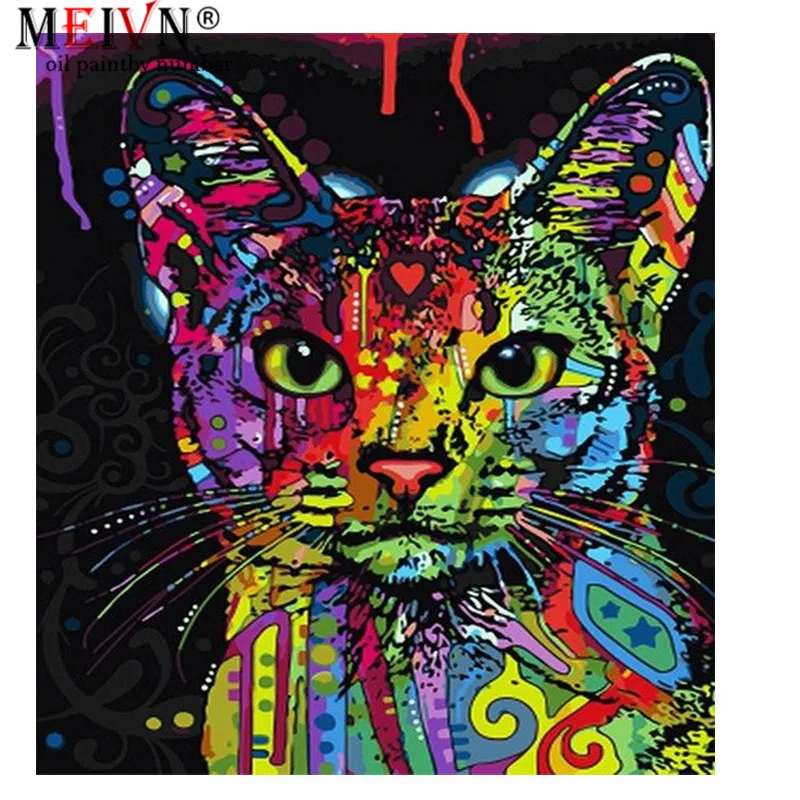 Meivn сделай сам масляная живопись по номеру комплекты шотландские Висячие кошки