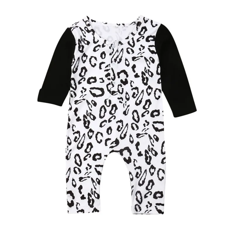 Осенний комбинезон для мальчиков и девочек с длинным рукавом леопардовым