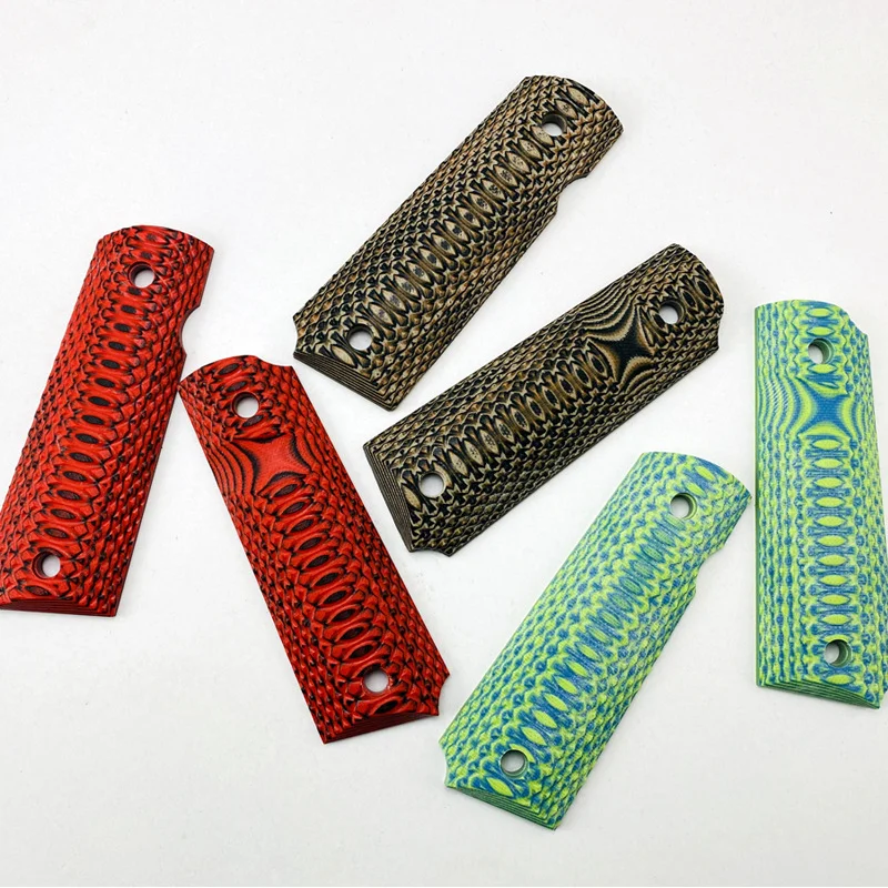 

1Pair Tactical 1911 Grips Handle G10 Material Textured Patches DIY Making Replace Accessories Scales Decor Slabs CNC Custom Part