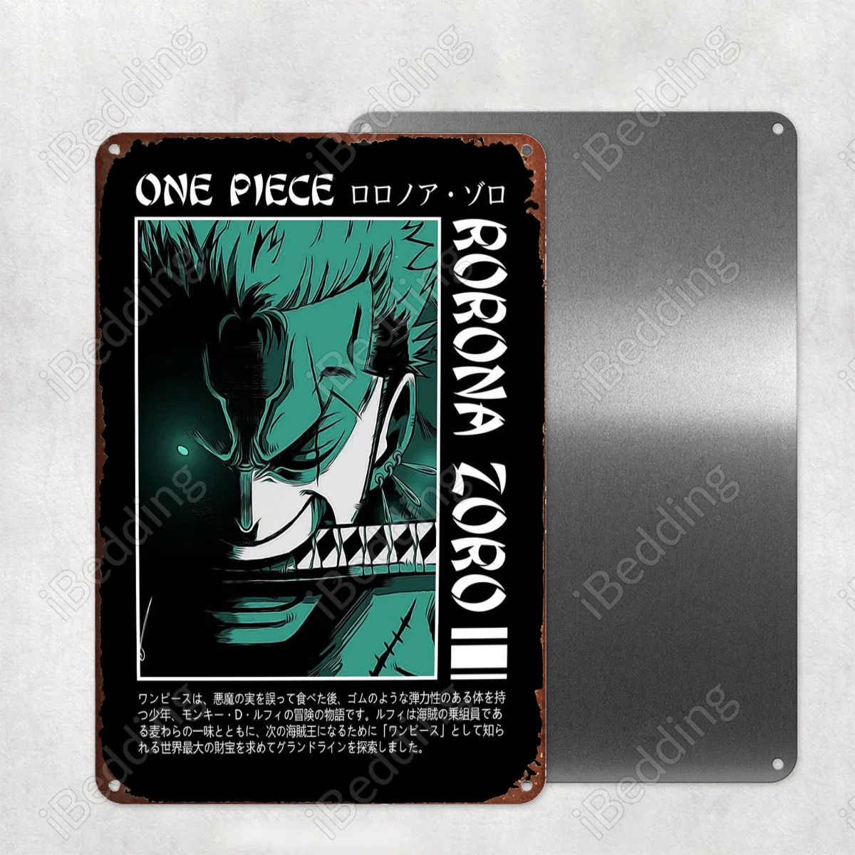 

Аниме Onepiece Rorona zoro металлическая вывеска-плакат украшение для дома и бара железная живопись персонализированный Паб Клуб промышленный Деко...