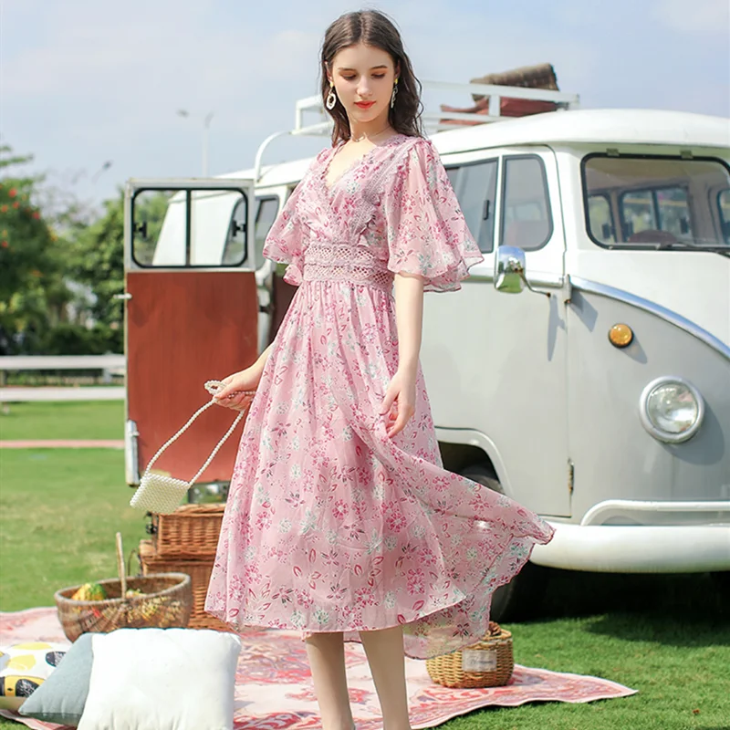 Розовое женское платье 2020 винтажные сексуальные кружевные женские вечерние