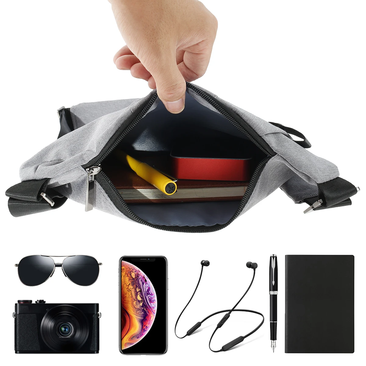 Мужские и женские поясные сумки из полиэстера сумка-слинг через плечо Простая