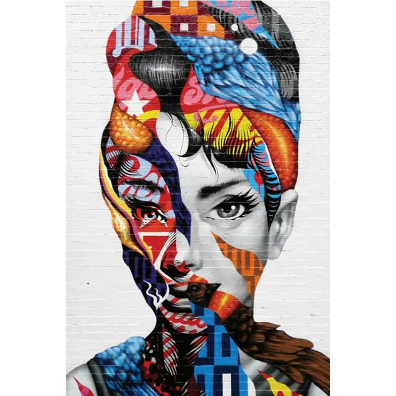 

Street Pop Art Graffiti Girl Wall Art Picture Frame on Canvas Abstract Watercolor Painting Bedroom Home Decoration Wall Picture