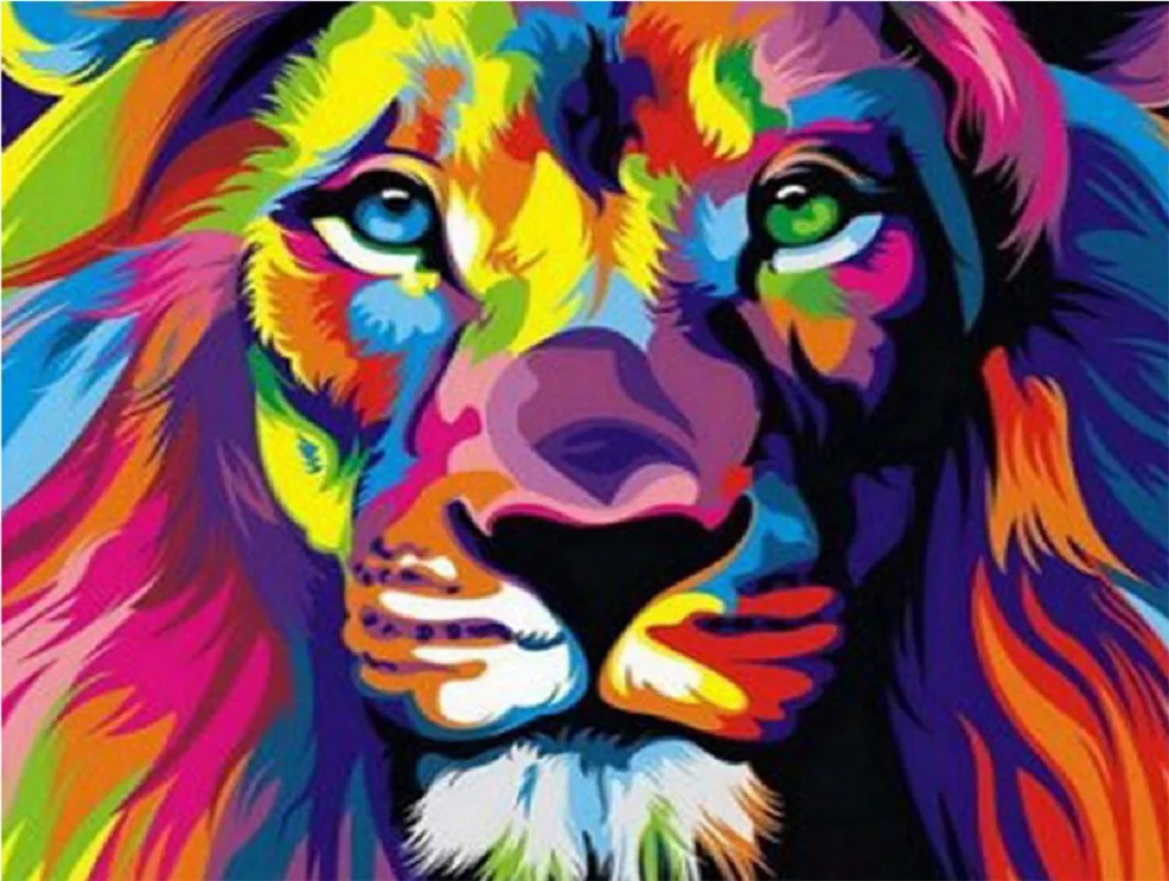 

5D DIY Diamond Painting Kits Lion Full Round With AB Drill Diamond Embroidery Art Animal Rhinestones Pictures Home Decor Gift