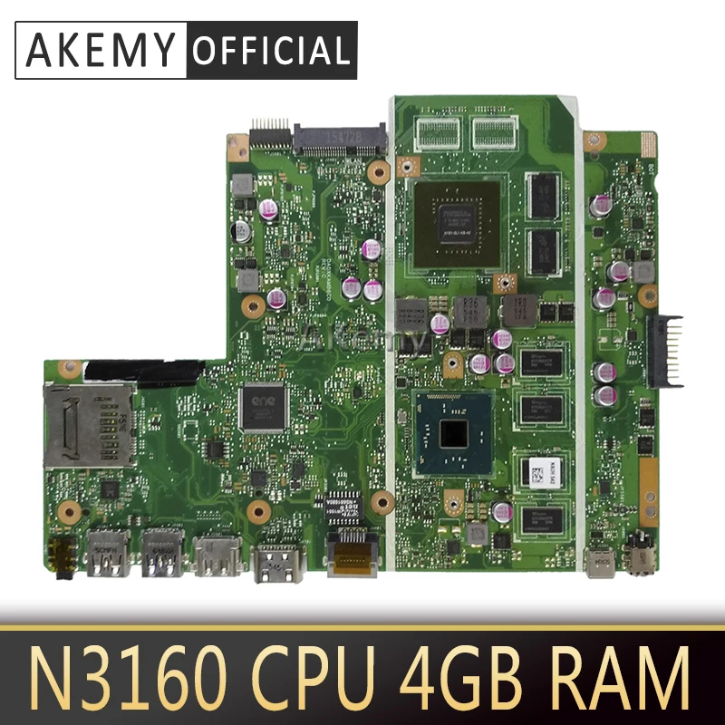 Akemy X541SC N3710 CPU 4 Гб RAM N15V GL1 KB A2 материнская плата REV 2 0 для ASUS X541S ноутбука 90NB0C10