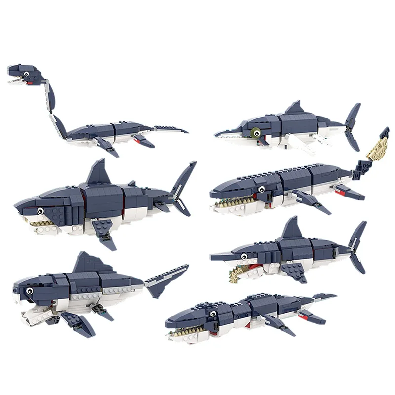

MOC-56298 доисторические морские существа снаряжение акула набор моделей строительные блоки глубоководные существа город классические DIY игру...