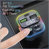 fm bluetooth car transmitter 5 0 hands free call kit suitable for auto mp3 players with 22 5w usb car super charge accessories