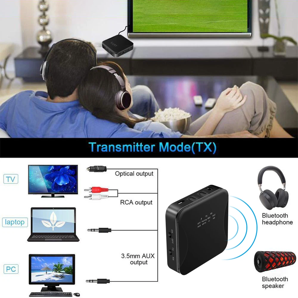 Беспроводной музыкальный адаптер APTX HD LL Bt приемник передатчика Bluetooth 5 0 разъем AUX 3