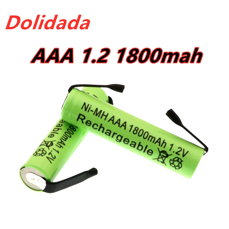 Новый металл-гидридных или никель 1 2 V AAA перезаряжаемый аккумулятор 1800 мАч с