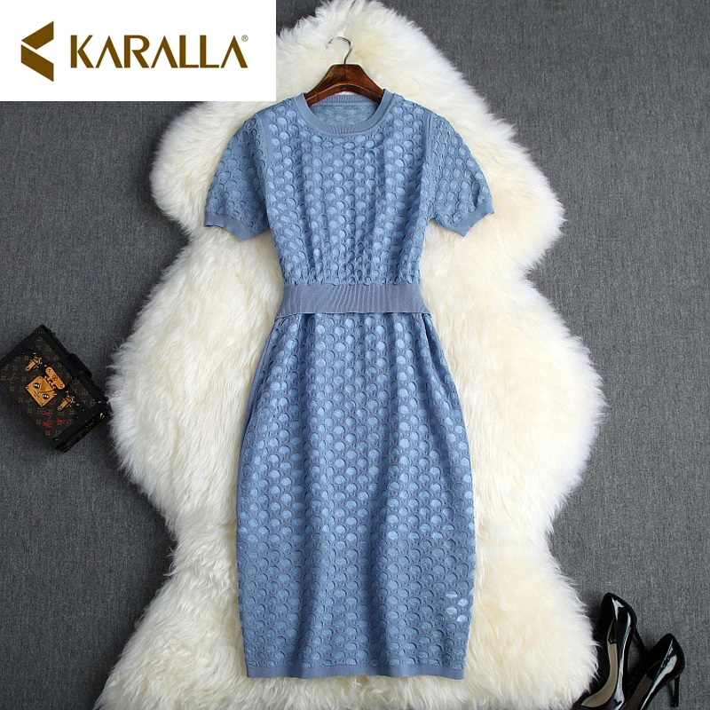 2019 осеннее женское платье Vestidos с коротким рукавом тонкое круглым вырезом высокая