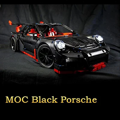 DHL lepinblocks 20086 20087 20001 Technic Race Car Building Blocks Bricks 42083 42056 Christmas Gift Bugatti car Chiron - Цвет: 20001black with LED