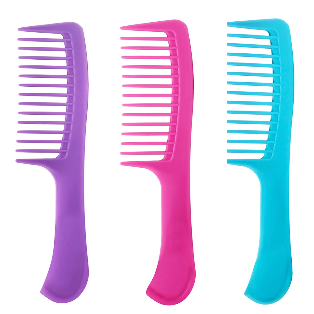

ABS Material Straight Handle Large Size Medium Size Wide-Tooth Comb Curly Hair Hairdressing Comb Heat-Resistant